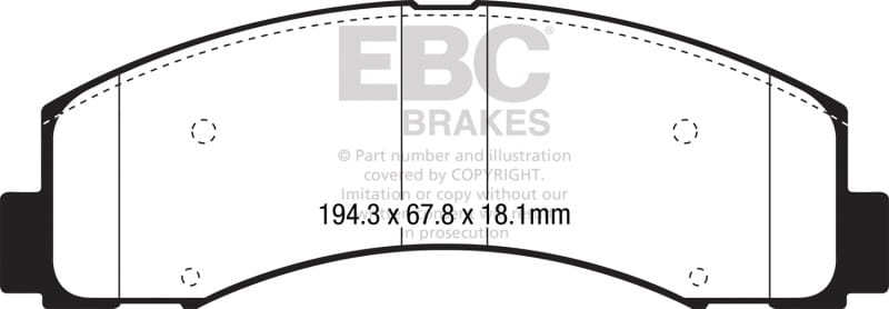 EBC — EBC 2018+ Ford F-150 2.7L Twin Turbo (2WD) Greenstuff Front Brake Pads
Disc Brake Pad
