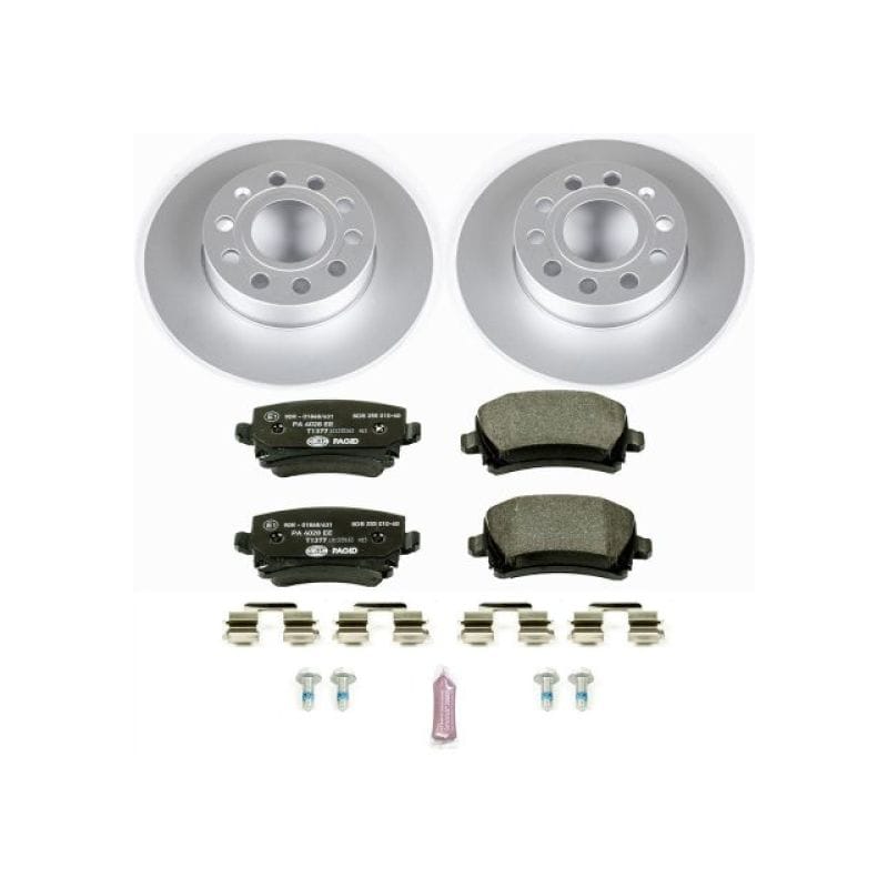 PowerStop — Genuine Geomet Coated Rotors, ECE-R90 Brake Pads + Hardware Kit