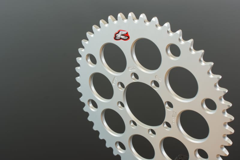 Renthal — Renthal Barnes Style Rear Sprocket Grooved Silver - 520-49P Teeth