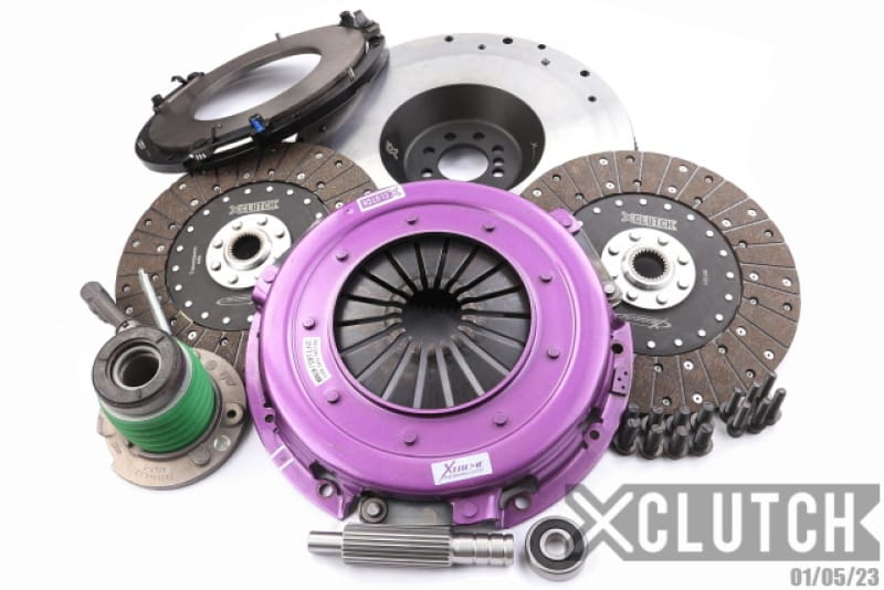 XCLUTCH — Clutch Kit Inc Flywheel + HRB; 10  1/2" Twin Solid Organic Discs