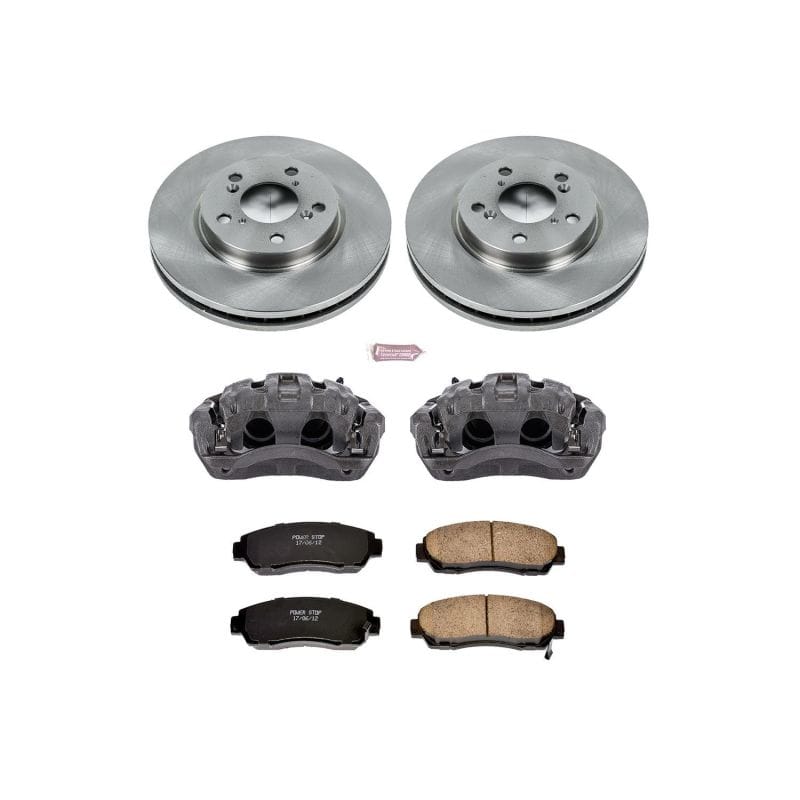 PowerStop — OE Stock Replacement Low-Dust Ceramic Brake Pad, Rotor and Caliper Kit