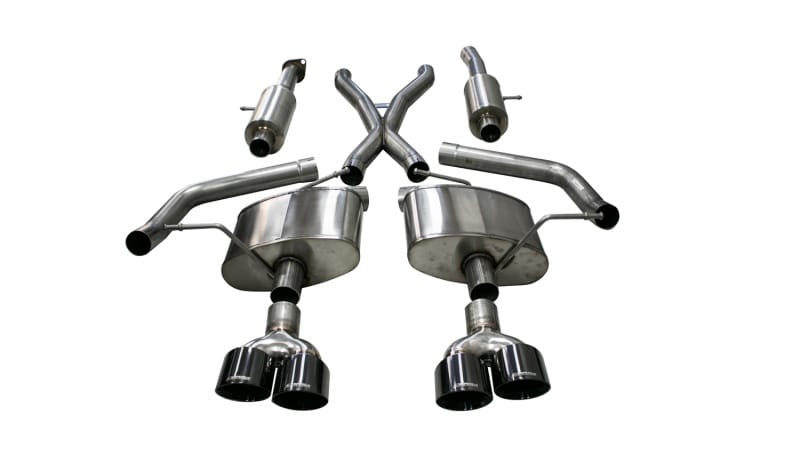 CORSA Performance — 2.75in. Cat-Back Dual Rear Exit with Twin 4.5in. Black PVD Pro-Series Tips