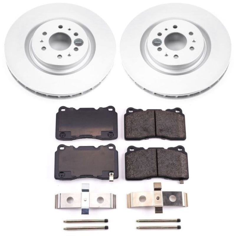 PowerStop — Genuine Geomet Coated Rotor and Low-Dust Ceramic Brake Pad Kit
