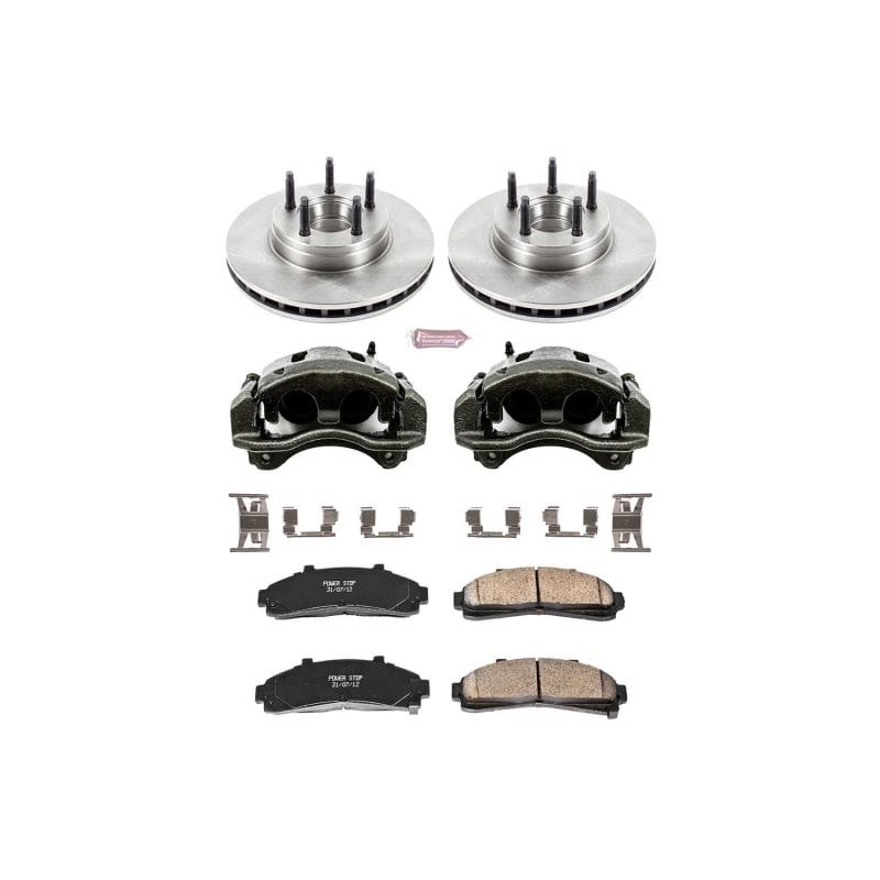 PowerStop — OE Stock Replacement Low-Dust Ceramic Brake Pad, Rotor and Caliper Kit