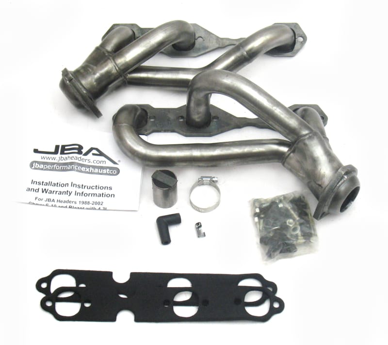 JBA — JBA 88-95& 02-03 GM S-Truck 4.3L V6 2WD 1-1/2in Primary Raw 409SS Cat4Ward Header
Exhaust Header