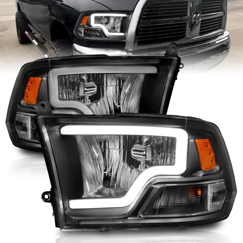 ANZO — ANZO 2009-2018 Dodge Ram 1500 Crystal Headlights w/ Light Bar Black Housing
Head Light Set
HdLtSet