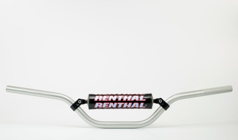 Renthal — RC Mini/85cc, Silver, Width 742mm, Height 119mm, Rise 86mm, Clamp Area Width 95mm, Sweep 61mm, Control Length 175mm