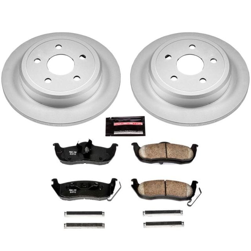 PowerStop — Genuine Geomet Coated Rotor and Low-Dust Ceramic Brake Pad Kit