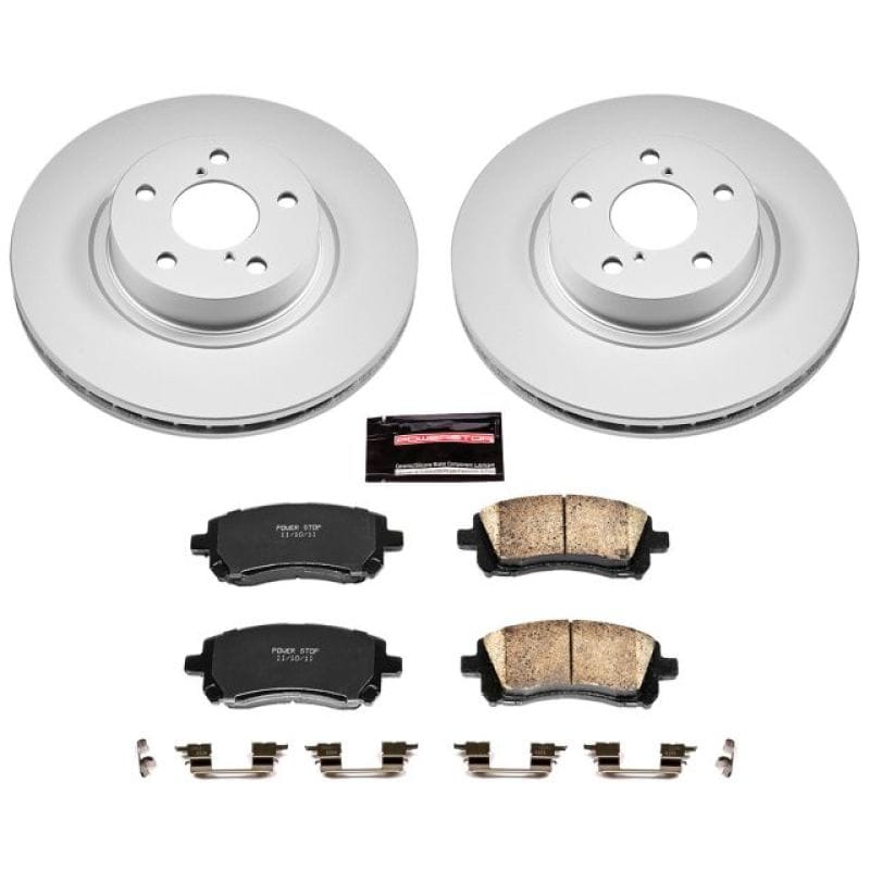 PowerStop — Genuine Geomet Coated Rotor and Low-Dust Ceramic Brake Pad Kit