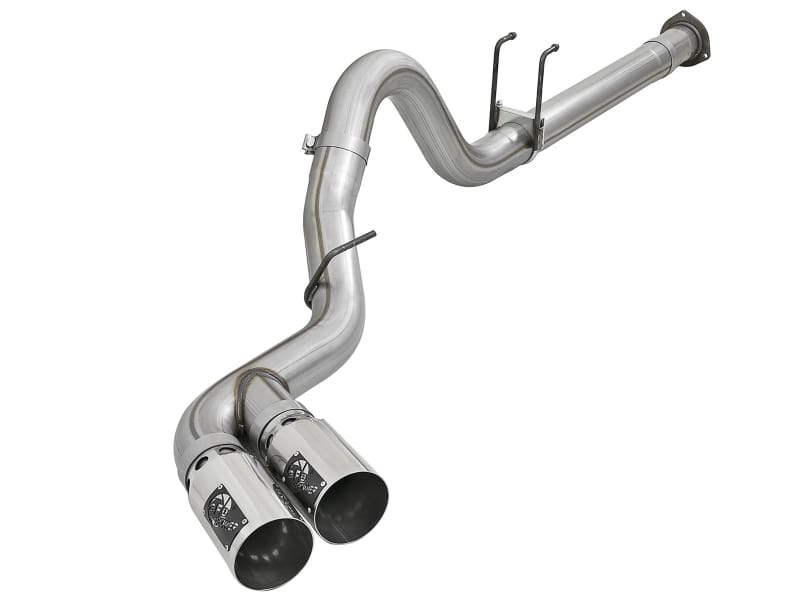 aFe — Rebel XD Series 4 IN 409 Stainless Steel DPF-Back Exhaust w/Dual Polished Tips