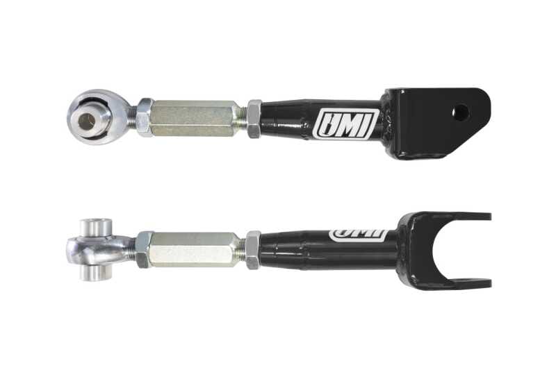 UMI Performance — 2016-2024 Camaro Rear Upper Trailing Links, Adjustable, Rod Ends, Black