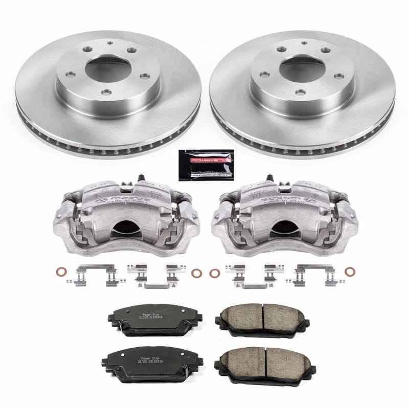 PowerStop — OE Stock Replacement Low-Dust Ceramic Brake Pad, Rotor and Caliper Kit
