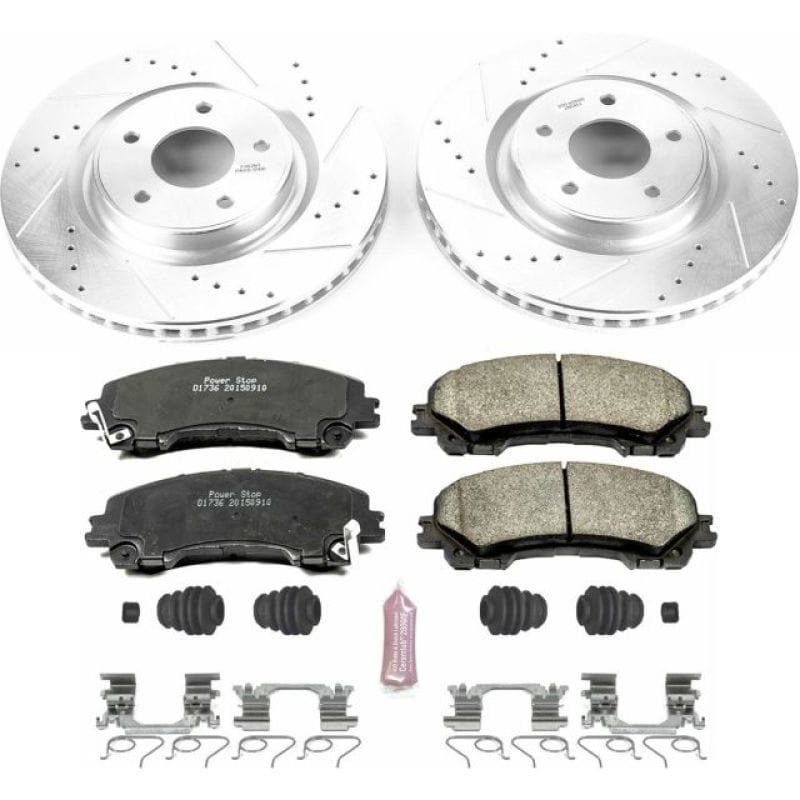 PowerStop — Z23 Daily Driver Carbon-Fiber Ceramic Brake Pad and Drilled & Slotted Rotor Kit