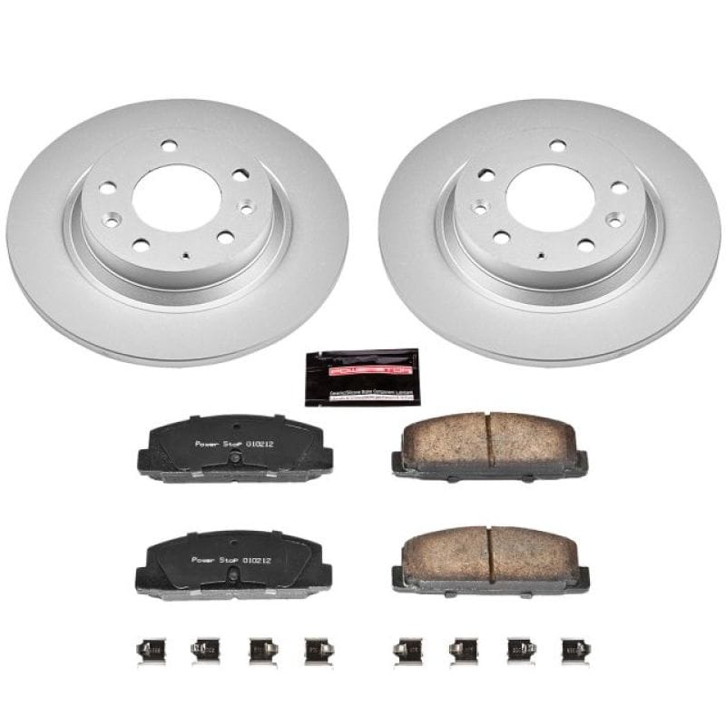 PowerStop — Genuine Geomet Coated Rotor and Low-Dust Ceramic Brake Pad Kit