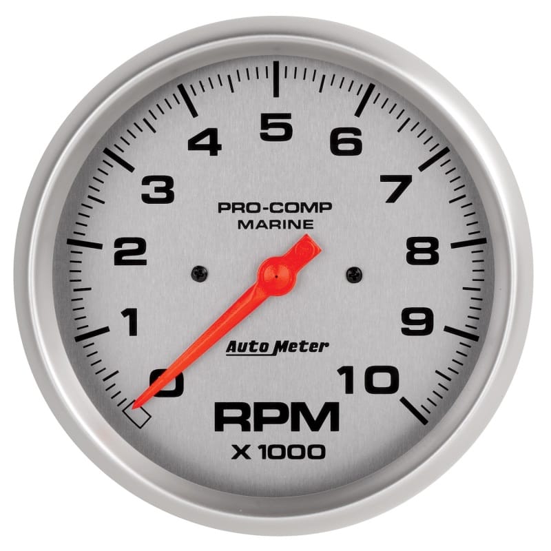 AutoMeter — GAUGE, TACHOMETER, 5" , 10K RPM, MARINE SILVER
