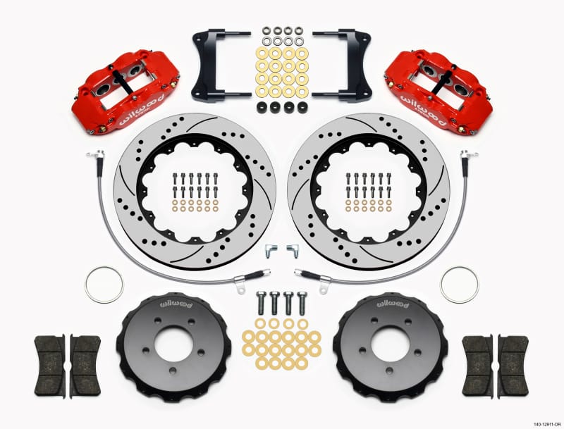 Wilwood — KIT,FRONT,MAZDA,MIATA,06-15,1.10,VENTED 14.00 ROTOR,SRP,RED,W/LINES
