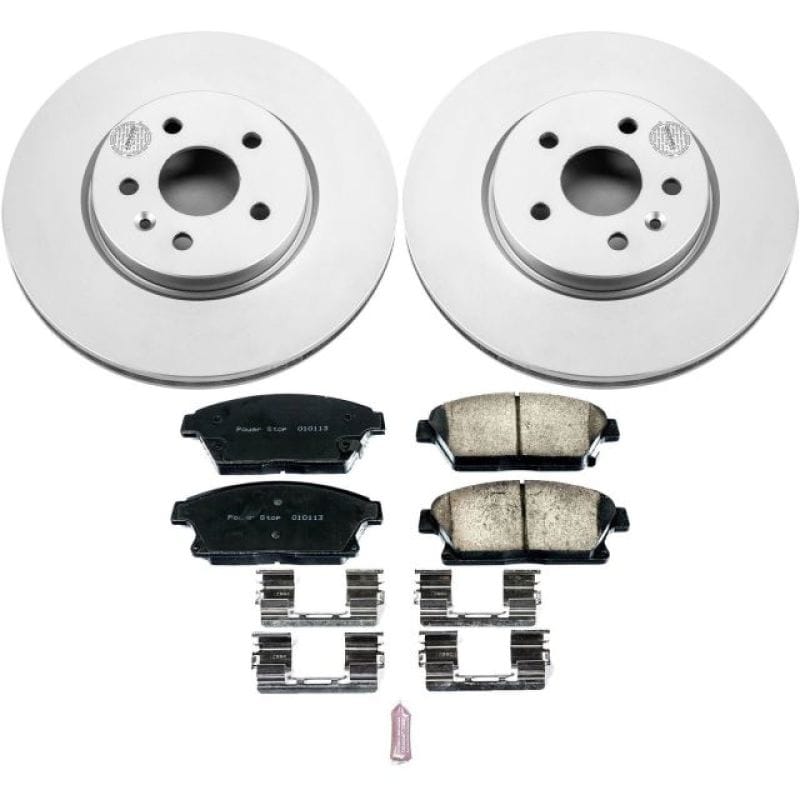 PowerStop — Genuine Geomet Coated Rotor and Low-Dust Ceramic Brake Pad Kit