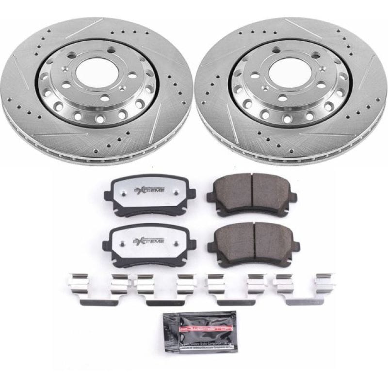 PowerStop — Z26 Street Performance Ceramic Brake Pad and Drilled & Slotted Rotor Kit