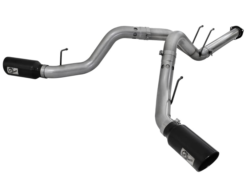 aFe — Large Bore-HD 4 IN 409 Stainless Steel DPF-Back Exhaust System w/Black Tip