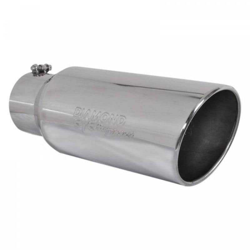 Diamond Eye Performance — 5" INLET X 7" OUTLET X 18" LONG BOLT ON ROLLED ANGLE STAINLESS STEEL EXHAUST TIP