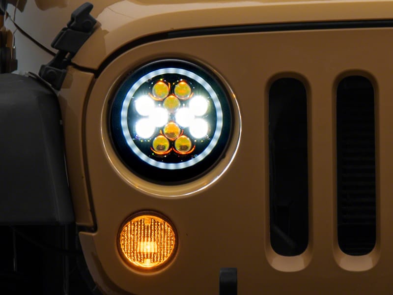 Raxiom — Raxiom 07-18 Jeep Wrangler JK Axial Spider LED Headlights w/Angel Eye Halo- Blk Housing (Clear Lens)
Headlights