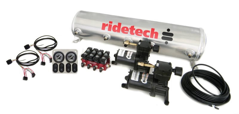 Ridetech — Ridetech 5 Gallon 4-Way Analog Air Ride Compressor Leveling System
Comp Kit RidePro Ana