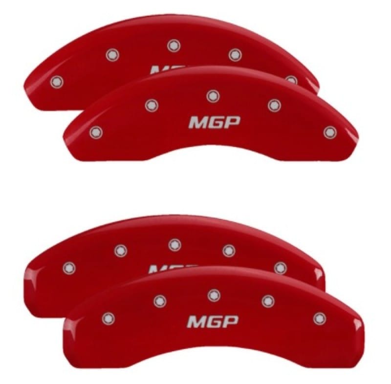 MGP — Set of 4 caliper covers, Engraved Front and Rear: MGP, Red powder coat finish, s