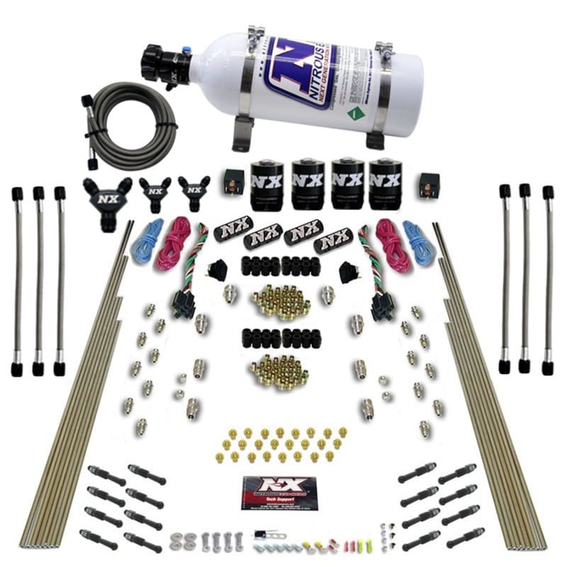 Nitrous Express — 8 CYL DRY DIRECT PORT, DUAL STAGE, 4 SOLENOIDS, WITH 5LB BOTTLE (200-600HP)
Nitrous Oxide Injection System Kit