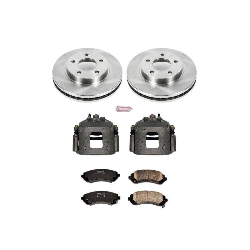 PowerStop — OE Stock Replacement Low-Dust Ceramic Brake Pad, Rotor and Caliper Kit