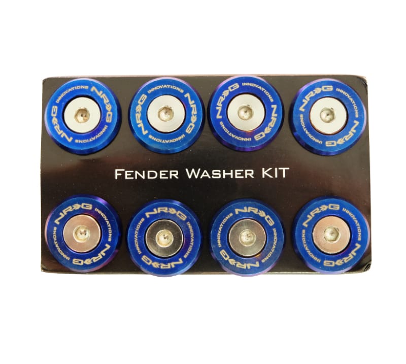 NRG — NRG M-Style Fender Washer Kit (TI Series) M6 Bolts For Metal (TI Burn Wshr/Silver Screw) - Set of 10