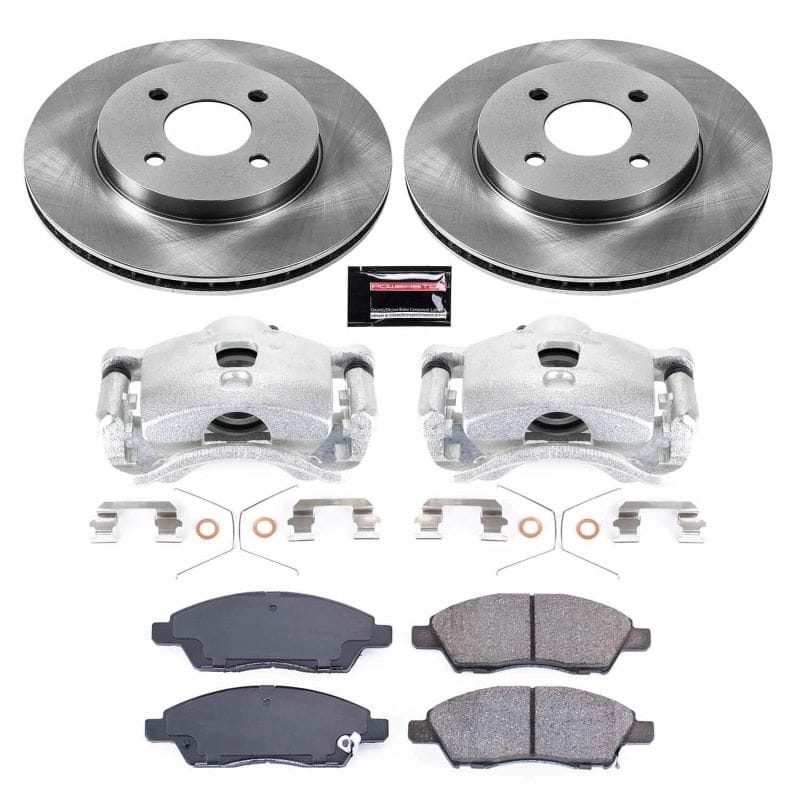 PowerStop — OE Stock Replacement Low-Dust Ceramic Brake Pad, Rotor and Caliper Kit