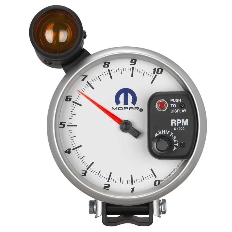AutoMeter — GAUGE, TACH, 5", 10K RPM, PEDESTAL W/SHIFT-LITE (VIPER V10 / 2.5PPR), WHT, MOPAR