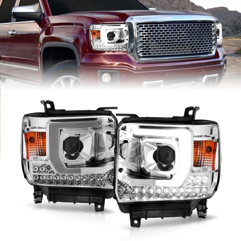 ANZO — ANZO 14-15 GMC Sierra 1500/2500HD/3500HD Plank Style Projector Headlight - Chrome Housing
Head Light Set
HdLtSet