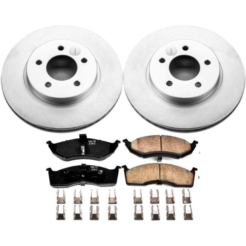 PowerStop — Genuine Geomet Coated Rotor and Low-Dust Ceramic Brake Pad Kit