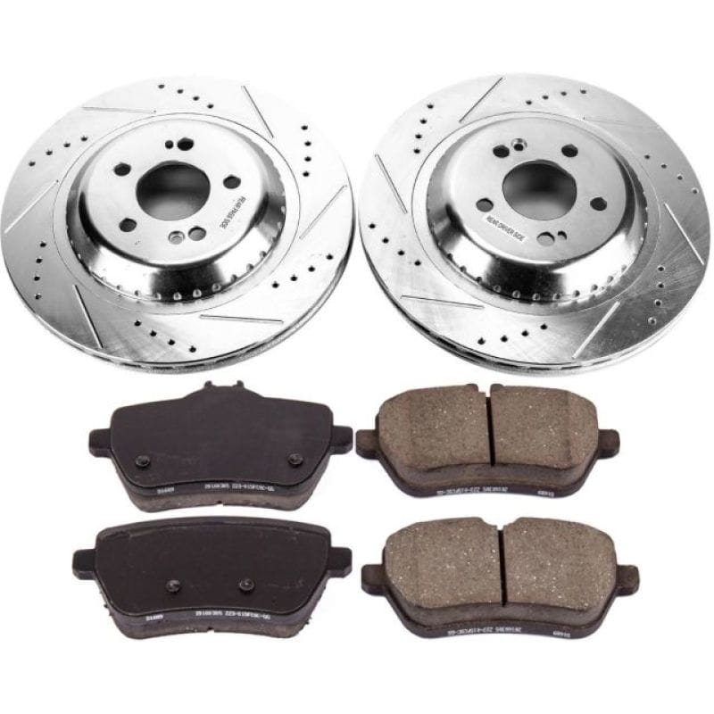 PowerStop — Z23 Daily Driver Carbon-Fiber Ceramic Brake Pad and Drilled & Slotted Rotor Kit