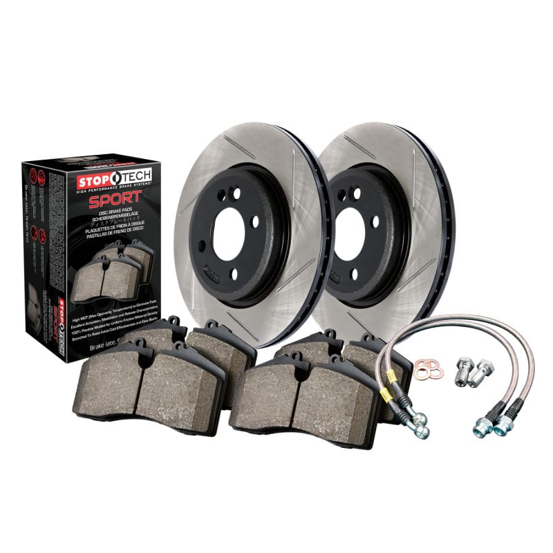 Stoptech — StopTech Sport Axle Pack; Slotted Rotor; Rear Brake Kit with Brake lines