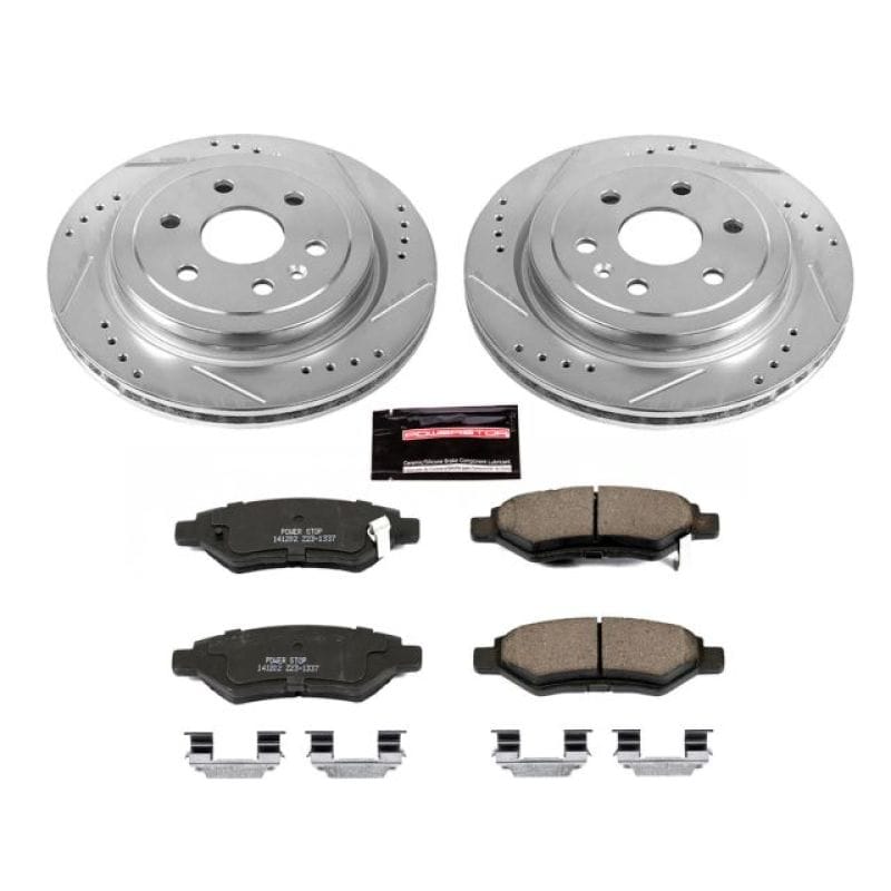 PowerStop — Z23 Daily Driver Carbon-Fiber Ceramic Brake Pad and Drilled & Slotted Rotor Kit