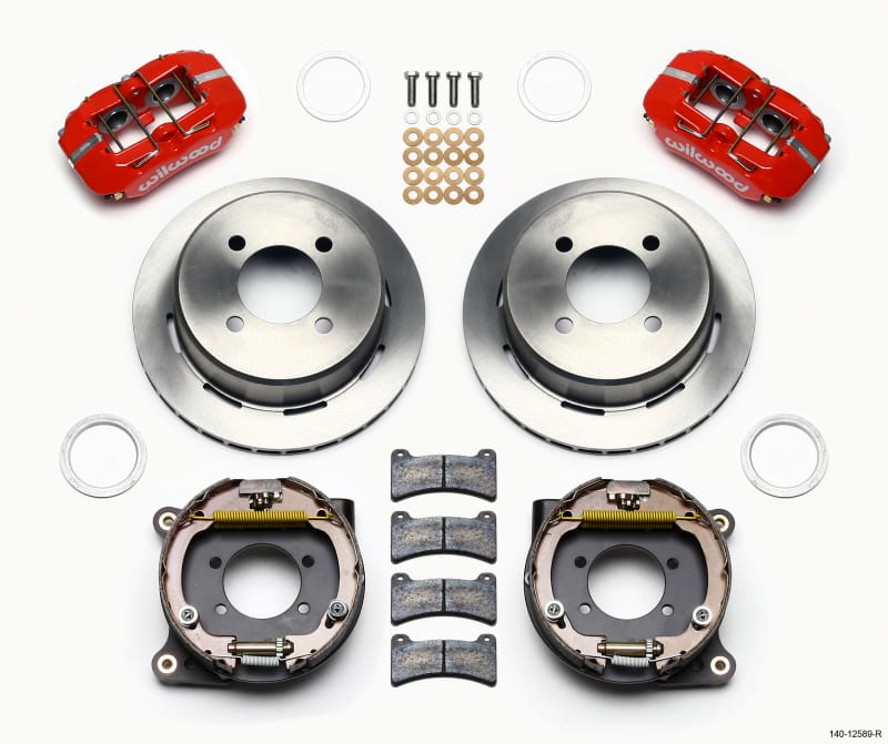 Wilwood — KIT,REAR,DISC/DRUM,7.25 MUSTANG 4-LUG 2.80 OFF,1PC 11.00,RED