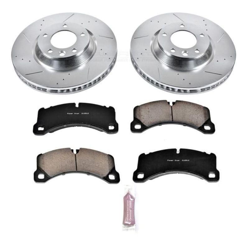 PowerStop — Z23 Daily Driver Carbon-Fiber Ceramic Brake Pad and Drilled & Slotted Rotor Kit