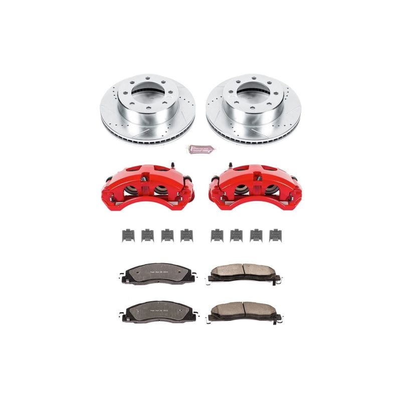 PowerStop — Z36 Truck and SUV Ceramic Brake Pad, Drilled & Slotted Rotor, and Caliper Kit