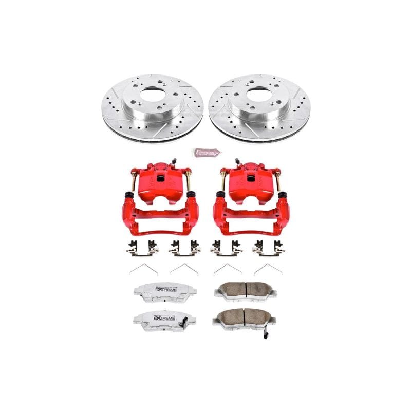 PowerStop — Z26 Street Performance Ceramic Brake Pad, Drilled Slotted Rotor, and Caliper Kit