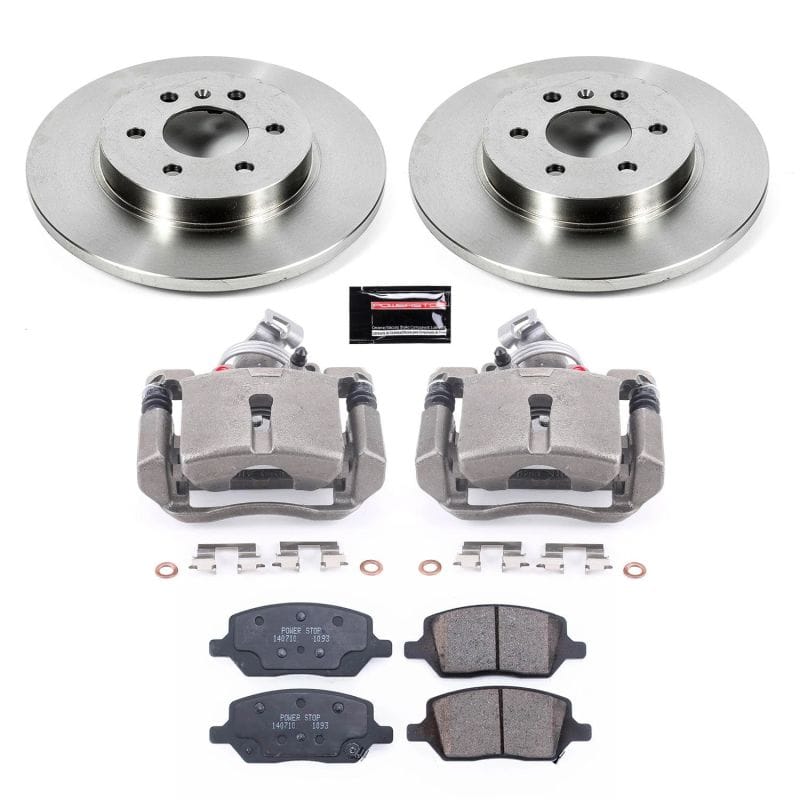 PowerStop — OE Stock Replacement Low-Dust Ceramic Brake Pad, Rotor and Caliper Kit