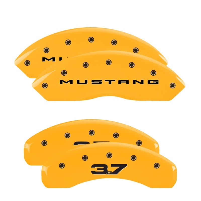 MGP — Set of 4 caliper covers, Engraved Front: 2015/Mustang - Engraved Rear: 2015/37, 