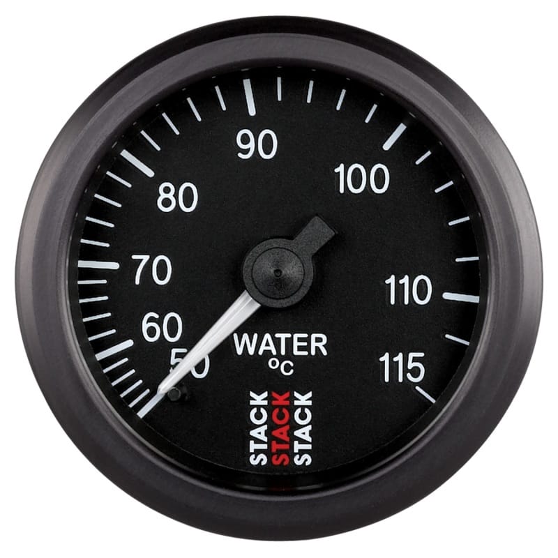 AutoMeter — GAUGE, WATER TEMP, MECHANICAL, 52MM, BLACK, 50-115?C, 3/8" BSPT (M)