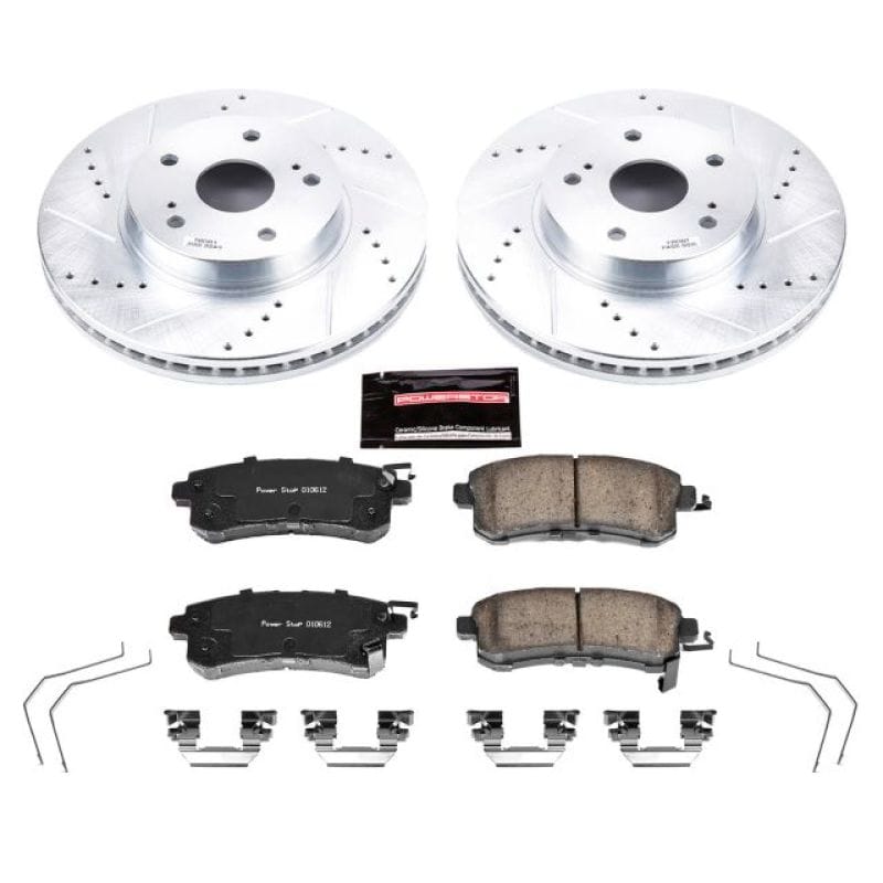 PowerStop — Z23 Daily Driver Carbon-Fiber Ceramic Brake Pad and Drilled & Slotted Rotor Kit