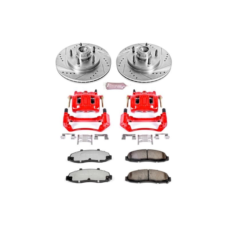 PowerStop — Z36 Truck and SUV Ceramic Brake Pad, Drilled & Slotted Rotor, and Caliper Kit