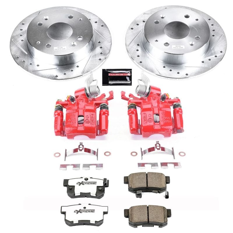 PowerStop — Z26 Street Performance Ceramic Brake Pad, Drilled Slotted Rotor, and Caliper Kit
