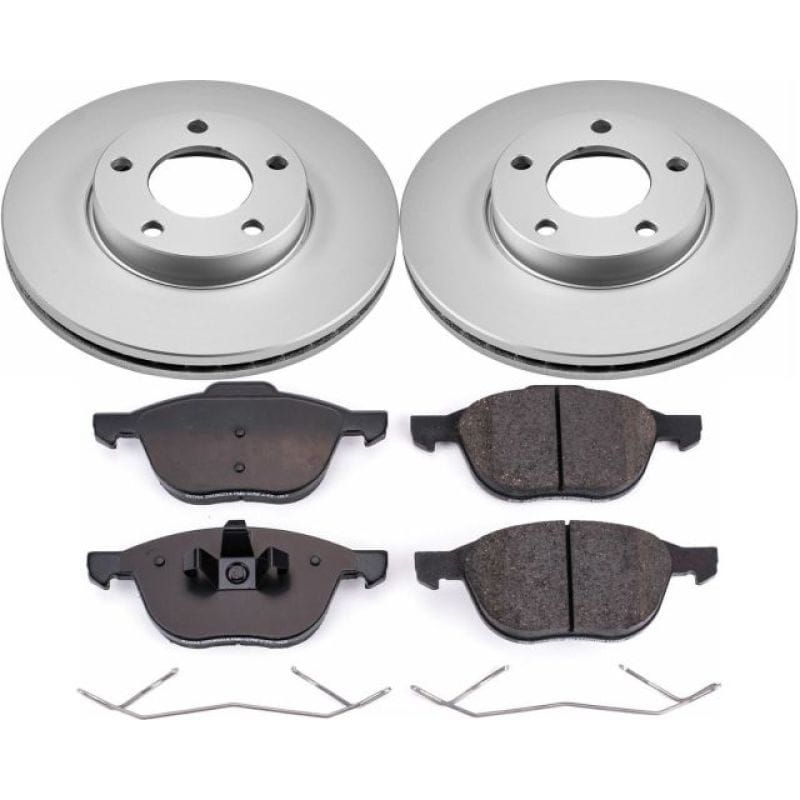 PowerStop — Genuine Geomet Coated Rotor and Low-Dust Ceramic Brake Pad Kit