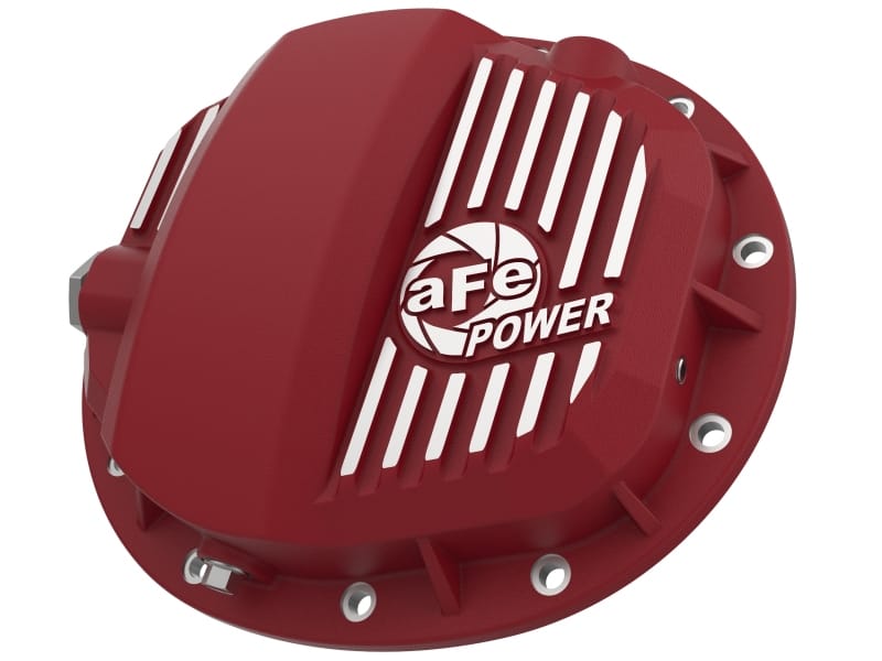 aFe — Pro Series Rear Differential Cover Red w/ Machined Fins
