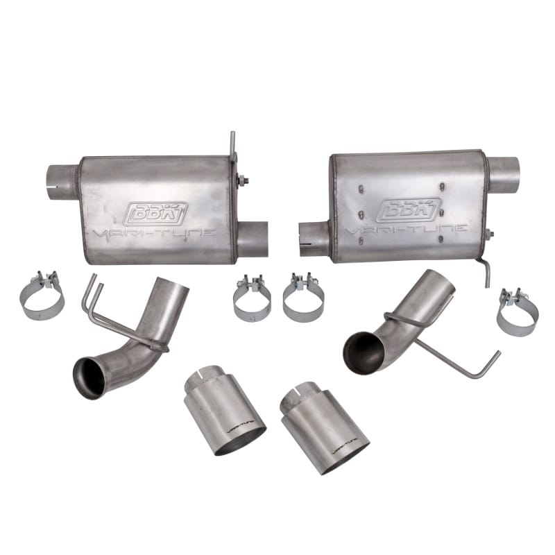BBK — MUSTANG GT 5.0 VARITUNE AXLE BACK EXHAUST KIT (STAINLESS)
Vari-Tune Axle Back Exhaust Kit